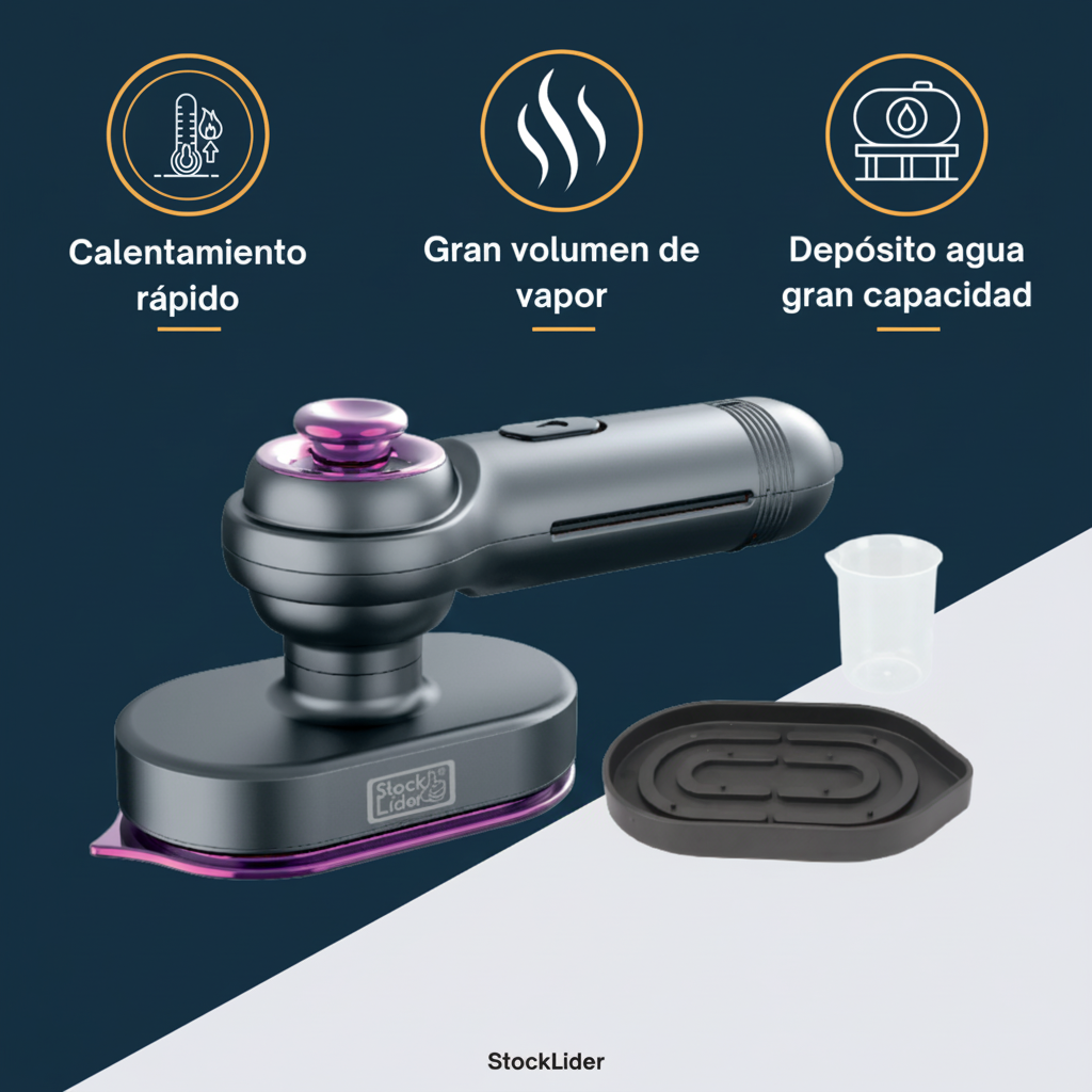 Plancha de vapor con colores corporativos